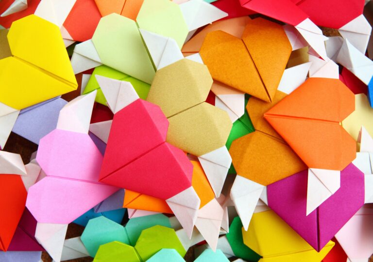 Origami colorful heart